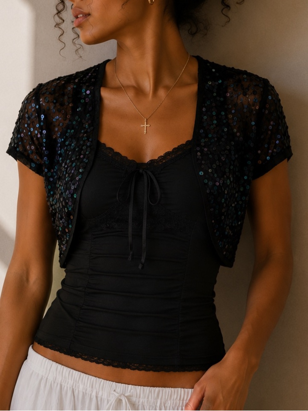 Y2K Seductions Sequin Cardigan Bolero